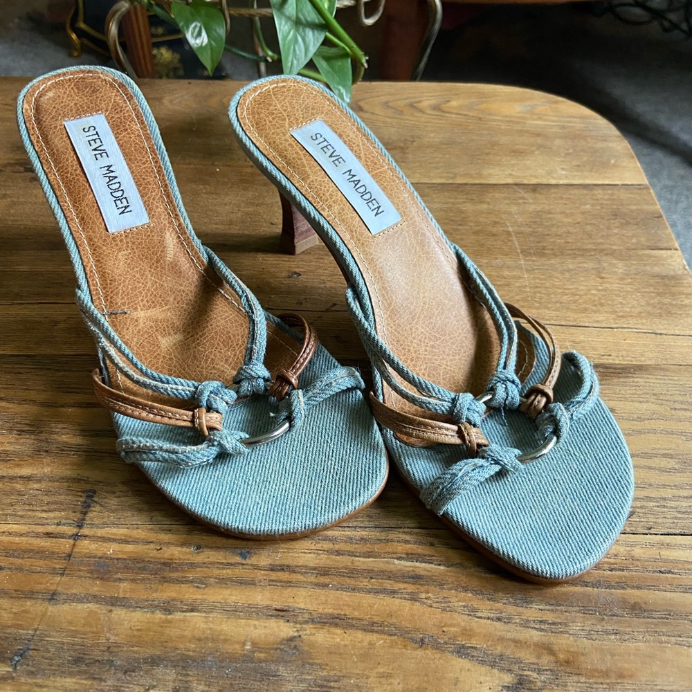 Steve Madden Blue and Brown Sandals